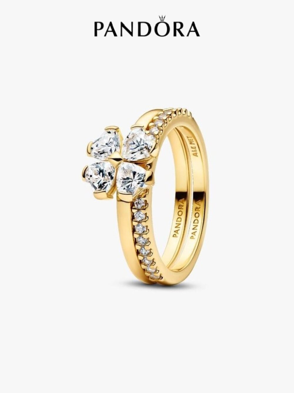 Pandora Sparkling Lucky Clover Splittable Ring